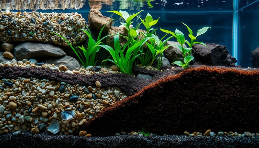 substrat décoratif aquarium