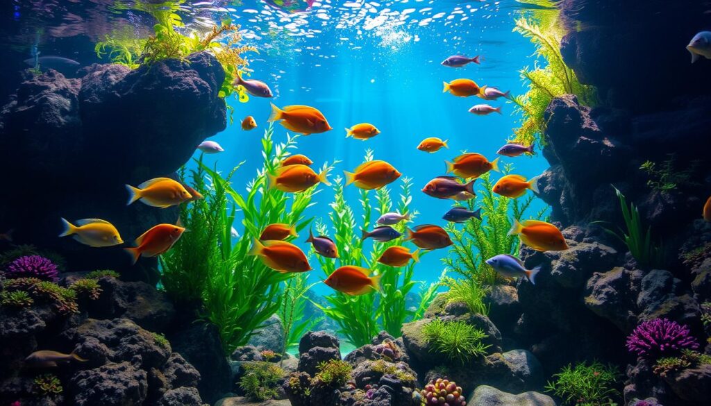 aquarium pour poissons herbivores