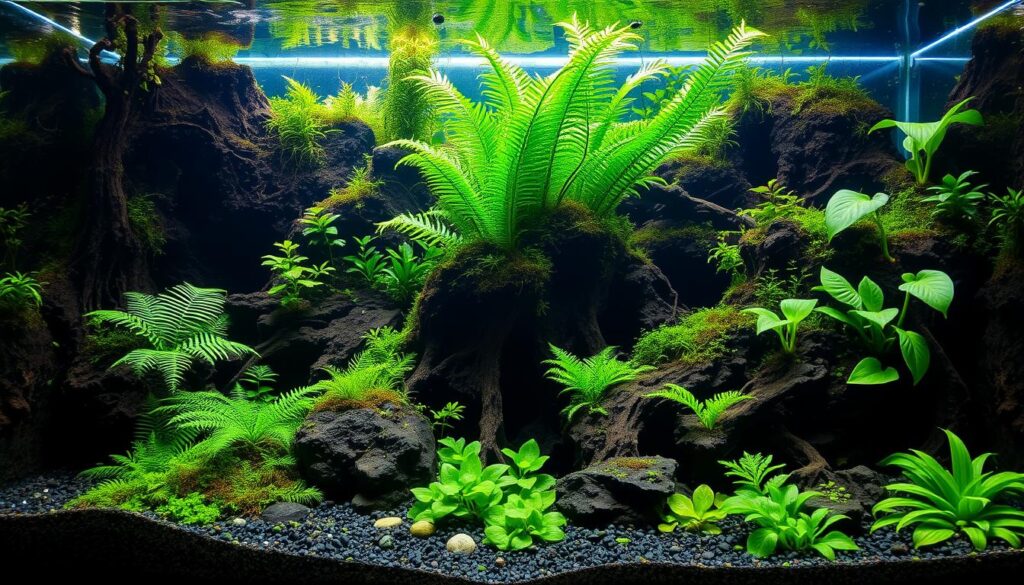 sol technique pour aquarium avec plantes